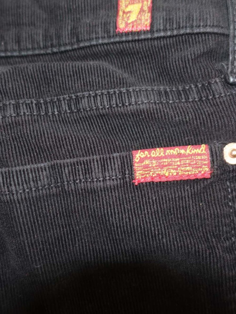 7 For All Mankind Women's Boot Cut Corduroy Jeans Size 31 Black 34" Inseam - Picture 7 of 9